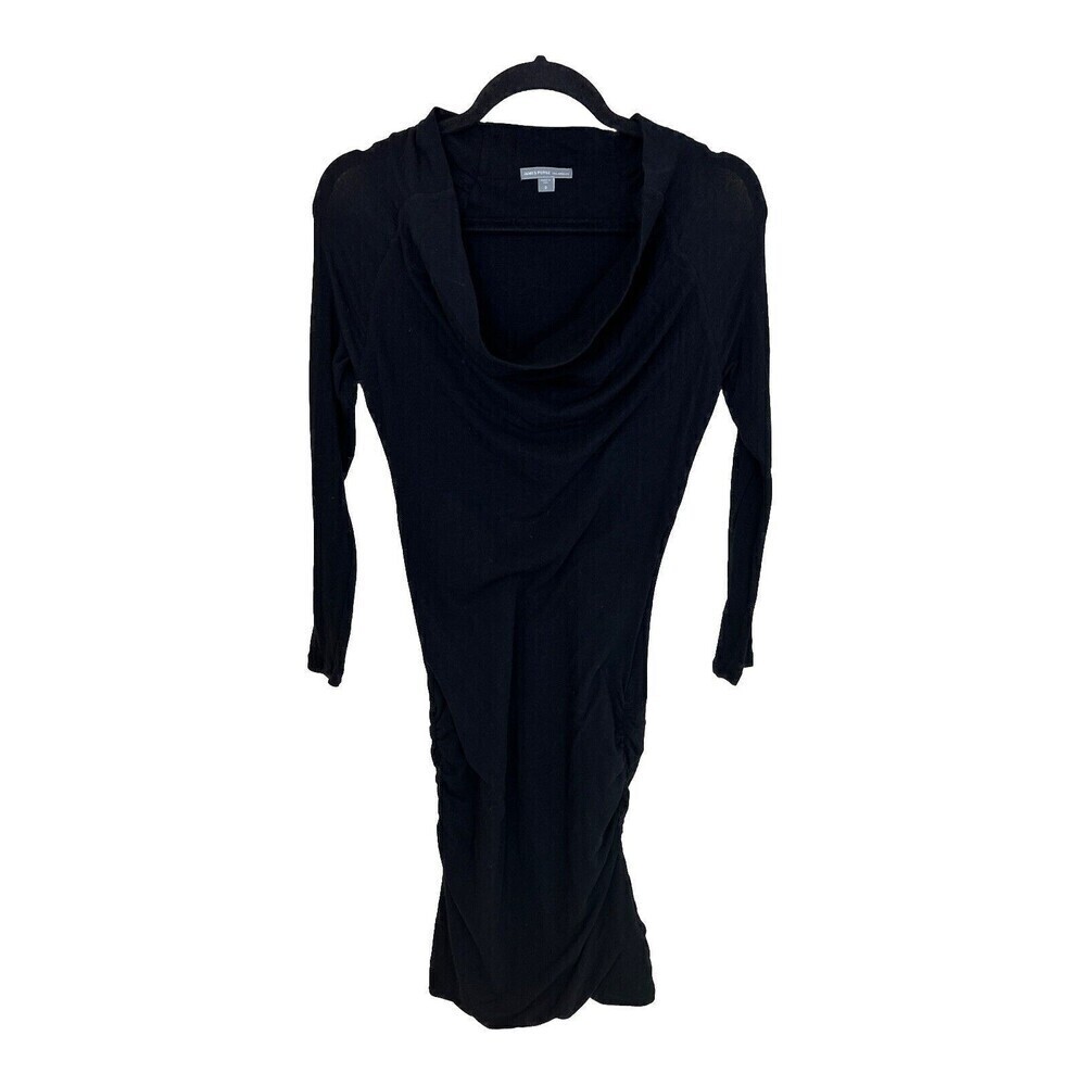 James Perse Black Bodycon Ruched Dress Size 2